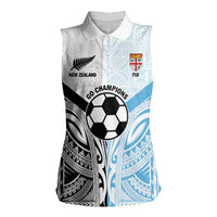 New Zealand-Fiji Football Custom Women Sleeveless Polo Shirt Together Go Champions LT9 Female Art - Polynesian Pride