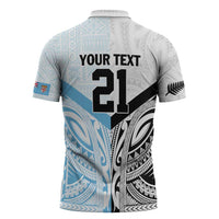New Zealand-Fiji Football Custom Zipper Polo Shirt Together Go Champions - Polynesian Pride