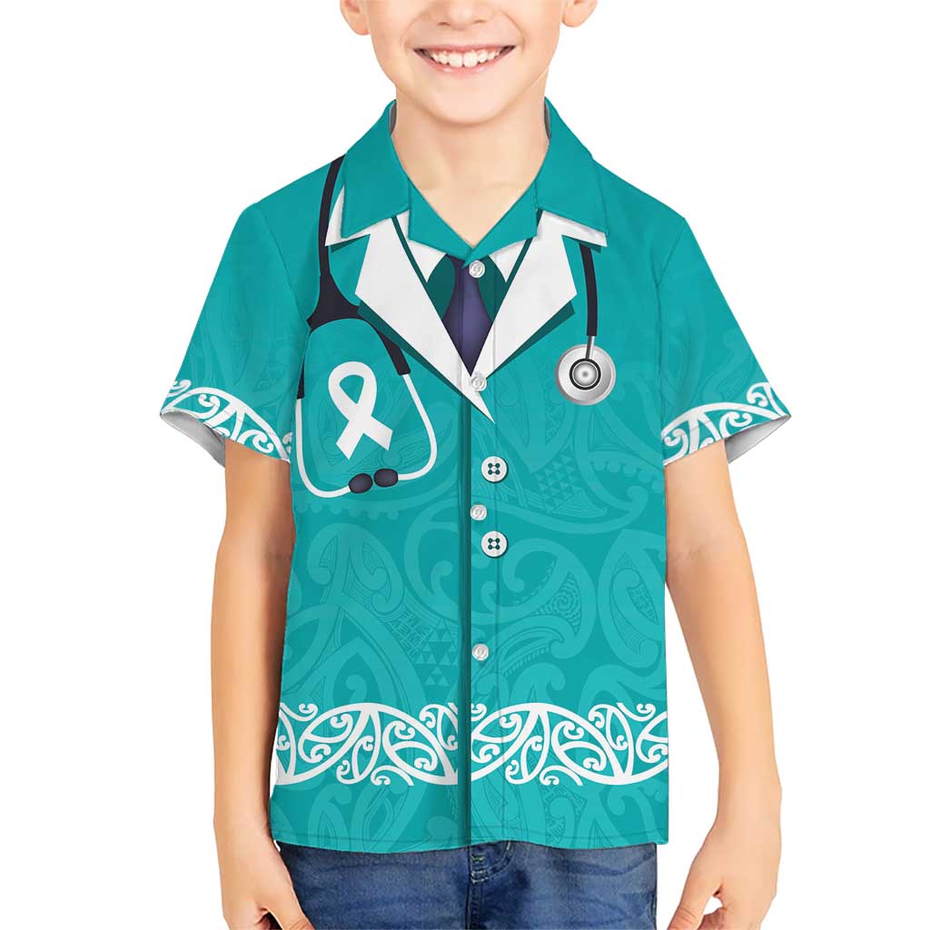 New Zealand Nurses Week Hawaiian Shirt Maori Kowhaiwhai Cyan Tribal