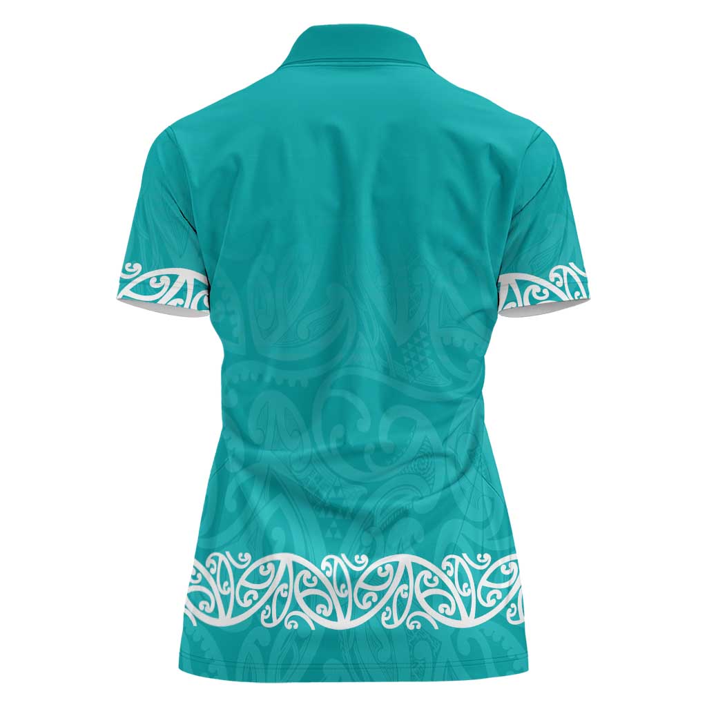 New Zealand Nurses Week Women Polo Shirt Maori Kowhaiwhai Cyan Tribal LT9 - Polynesian Pride