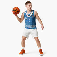 New Zealand Nurses Week Basketball Jersey Maori Kowhaiwhai Blue Tribal