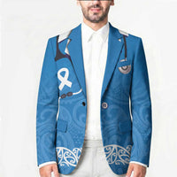 New Zealand Nurses Week Blazer Maori Kowhaiwhai Blue Tribal