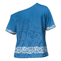 New Zealand Nurses Week Cross Shoulder Shirt Maori Kowhaiwhai Blue Tribal LT9 - Polynesian Pride