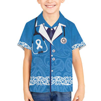 New Zealand Nurses Week Hawaiian Shirt Maori Kowhaiwhai Blue Tribal