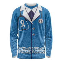 New Zealand Nurses Week Long Sleeve Shirt Maori Kowhaiwhai Blue Tribal LT9 Unisex Blue - Polynesian Pride
