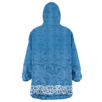 New Zealand Nurses Week Wearable Blanket Hoodie Maori Kowhaiwhai Blue Tribal LT9 - Polynesian Pride