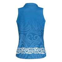 New Zealand Nurses Week Women Sleeveless Polo Shirt Maori Kowhaiwhai Blue Tribal LT9 - Polynesian Pride
