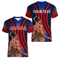 Custom Polynesian Samoa Independence Day Women V Neck T Shirt Polynesian Pacific Tribal LT9 - Polynesian Pride