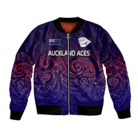 New Zealand Auckland Cricket Bomber Jacket Maori Traditional Ethnic Style LT9 Unisex Gradient - Polynesian Pride