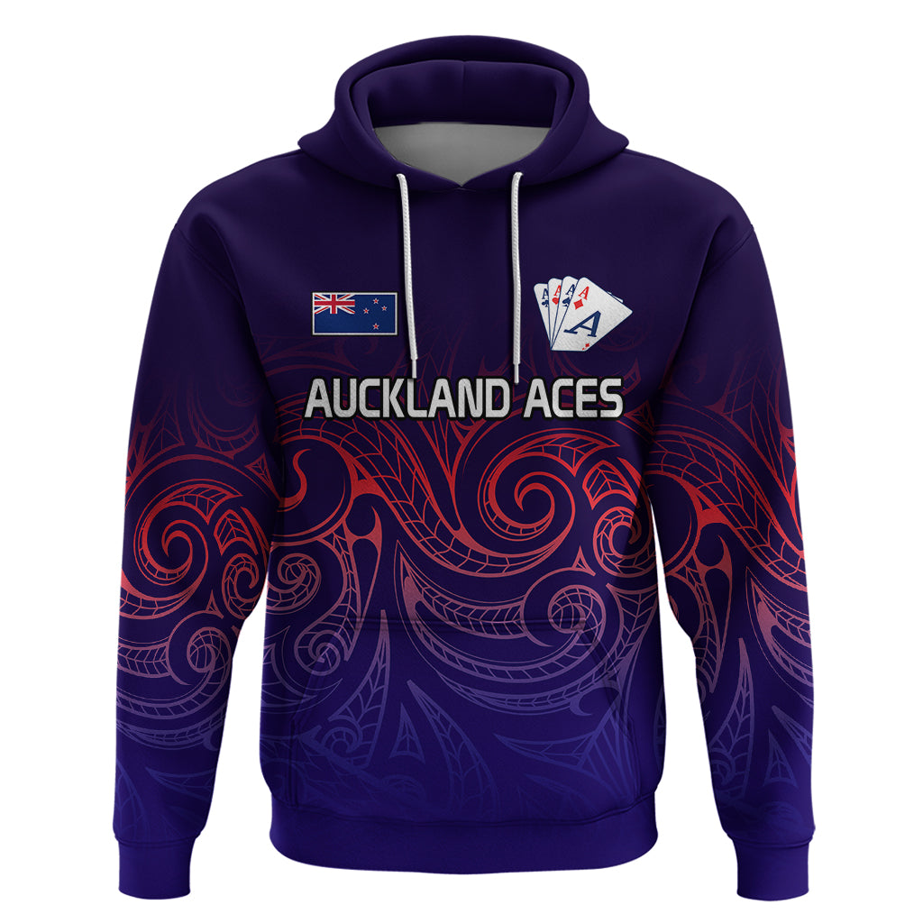 (Custom Text and Number) New Zealand Auckland Cricket Hoodie Maori Traditional Ethnic Style LT9 Pullover Hoodie Gradient - Polynesian Pride