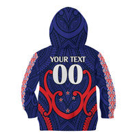 (Custom Text And Number) New Zealand Auckland Cricket Kid Hoodie Polynesian with Maori Koru LT9 - Polynesian Pride