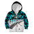New Zealand Cricket Kid Hoodie Black Cap Sporty Style No2 LT9 Zip Hoodie Auqua - Polynesian Pride