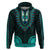 African Dashiki Hoodie With Polynesian Pattern Teal LT9 Pullover Hoodie Teal - Polynesian Pride