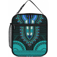 African Dashiki With Polynesian Pattern Teal Lunch Bag LT9 10.2 × 8.3 × 4.3 inch Teal - Polynesian Pride