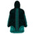 African Dashiki Wearable Blanket Hoodie With Polynesian Pattern - Teal LT9 - Polynesian Pride