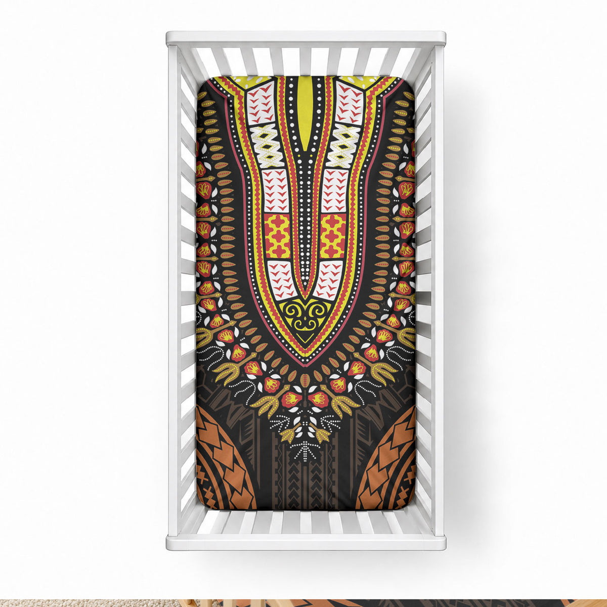 African Dashiki With Polynesian Pattern Gold Baby Bed Cover LT9 28 × 52 in Gold - Polynesian Pride