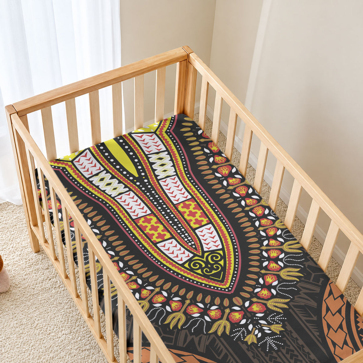 African Dashiki With Polynesian Pattern Gold Baby Bed Cover LT9 - Polynesian Pride