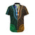 African Dashiki Hawaiian Shirt With Polynesian Pattern - Half Green and Gold LT9 Green and Gold - Polynesian Pride