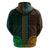 African Dashiki Hoodie With Polynesian Pattern Half Green and Gold LT9 - Polynesian Pride