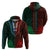 African Dashiki Hoodie With Polynesian Pattern Half Green and Red LT9 - Polynesian Pride