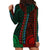 African Dashiki Hoodie Dress With Polynesian Pattern - Half Green and Red LT9 - Polynesian Pride