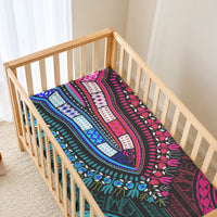 African Dashiki With Polynesian Pattern Teal Pink Baby Bed Cover LT9 - Polynesian Pride