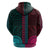 African Dashiki Hoodie With Polynesian Pattern Half Teal and Pink LT9 - Polynesian Pride