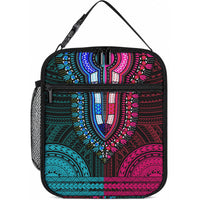 African Dashiki With Polynesian Pattern Teal Pink Lunch Bag LT9 10.2 × 8.3 × 4.3 inch Teal and Pink - Polynesian Pride