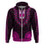 African Dashiki Hoodie With Polynesian Pattern Pink LT9 Zip Hoodie Pink - Polynesian Pride