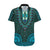 African Dashiki Hawaiian Shirt With Tapa Pattern - Teal LT9 Teal - Polynesian Pride