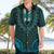 African Dashiki Hawaiian Shirt With Tapa Pattern - Teal LT9 - Polynesian Pride