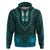 African Dashiki Hoodie With Tapa Pattern Teal LT9 Pullover Hoodie Teal - Polynesian Pride