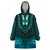 African Dashiki Wearable Blanket Hoodie With Tapa Pattern - Teal LT9 One Size Teal - Polynesian Pride