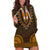 African Dashiki Hoodie Dress With Tapa Pattern - Gold LT9 Gold - Polynesian Pride