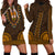 African Dashiki Hoodie Dress With Tapa Pattern - Gold LT9 - Polynesian Pride