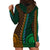 African Dashiki Hoodie Dress With Tapa Pattern - Half Green and Gold LT9 - Polynesian Pride