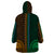 African Dashiki Wearable Blanket Hoodie With Tapa Pattern - Half Green and Gold LT9 - Polynesian Pride