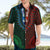 African Dashiki Hawaiian Shirt With Tapa Pattern - Half Green and Red LT9 - Polynesian Pride