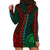 African Dashiki Hoodie Dress With Tapa Pattern - Half Green and Red LT9 - Polynesian Pride