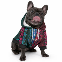 African Dashiki With Tapa Pattern - Teal Pink Pet Hoodie LT9 - Polynesian Pride
