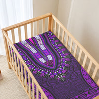 African Dashiki With Tapa Pattern - Purple Baby Bed Cover LT9 - Polynesian Pride