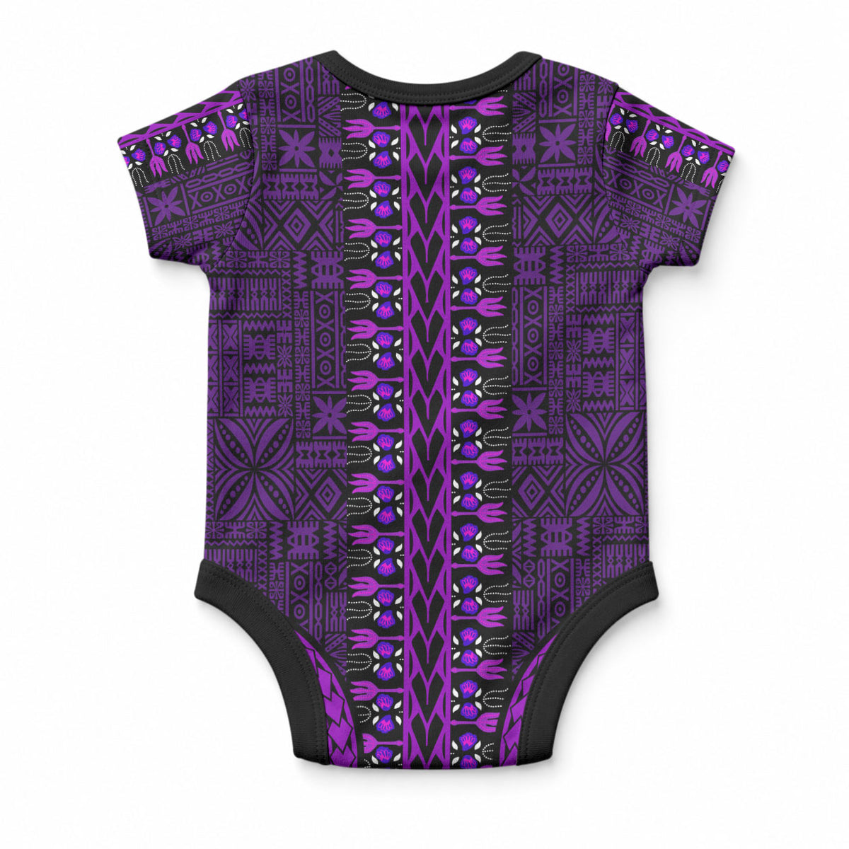 African Dashiki With Tapa Pattern - Purple Baby Onesie LT9 - Polynesian Pride