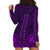 African Dashiki Hoodie Dress With Tapa Pattern - Purple LT9 - Polynesian Pride