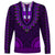 African Dashiki Long Sleeve Shirt With Tapa Pattern - Purple LT9 Unisex Purple - Polynesian Pride