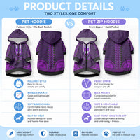 African Dashiki With Tapa Pattern - Purple Pet Hoodie LT9 - Polynesian Pride