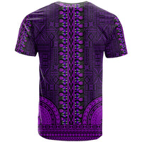 African Dashiki T Shirt With Tapa Pattern Purple LT9 - Polynesian Pride
