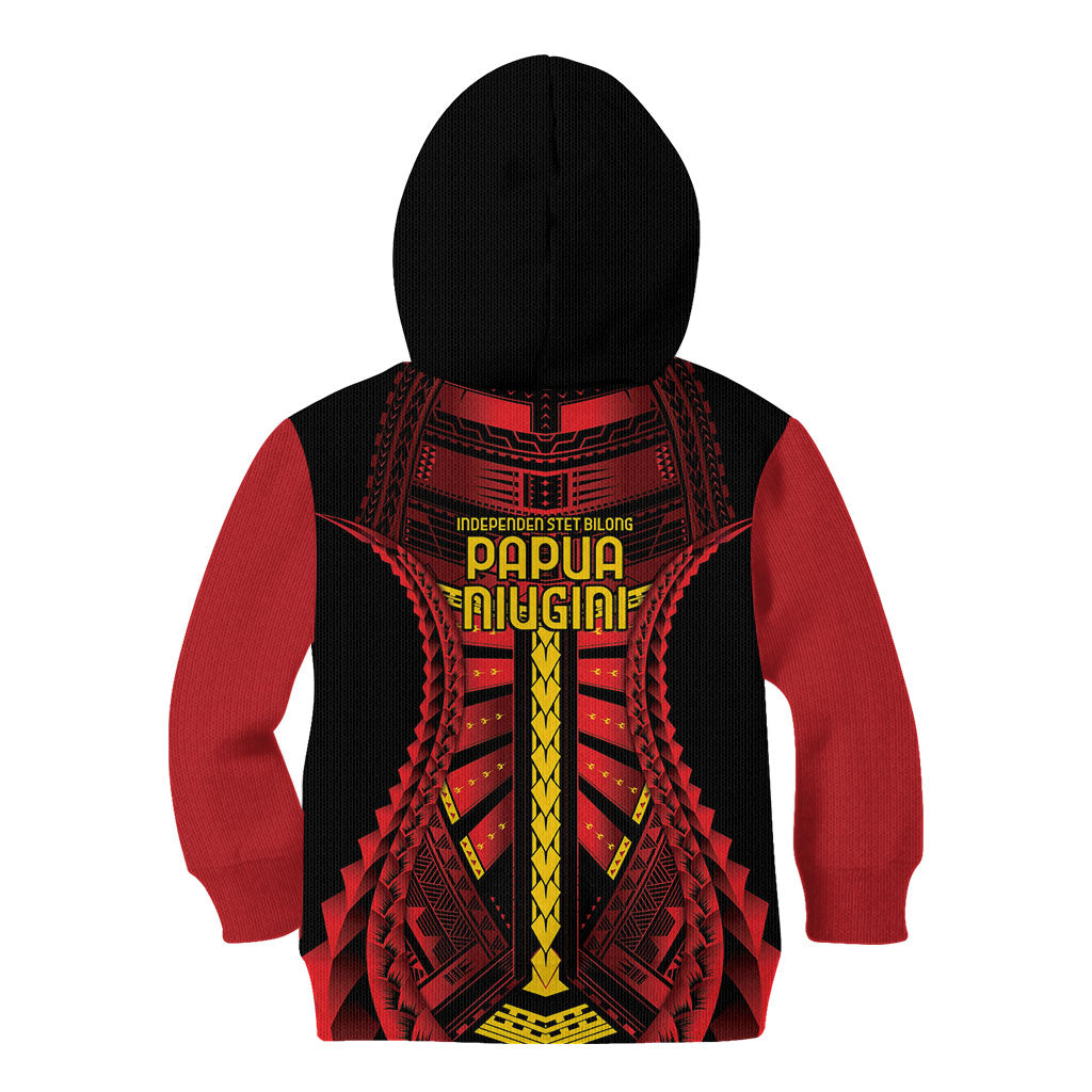Independen Stet bilong Papua Niugini 1975 Kid Hoodie Red Tribal Papua New Guinea Province Flag LT9 - Polynesian Pride