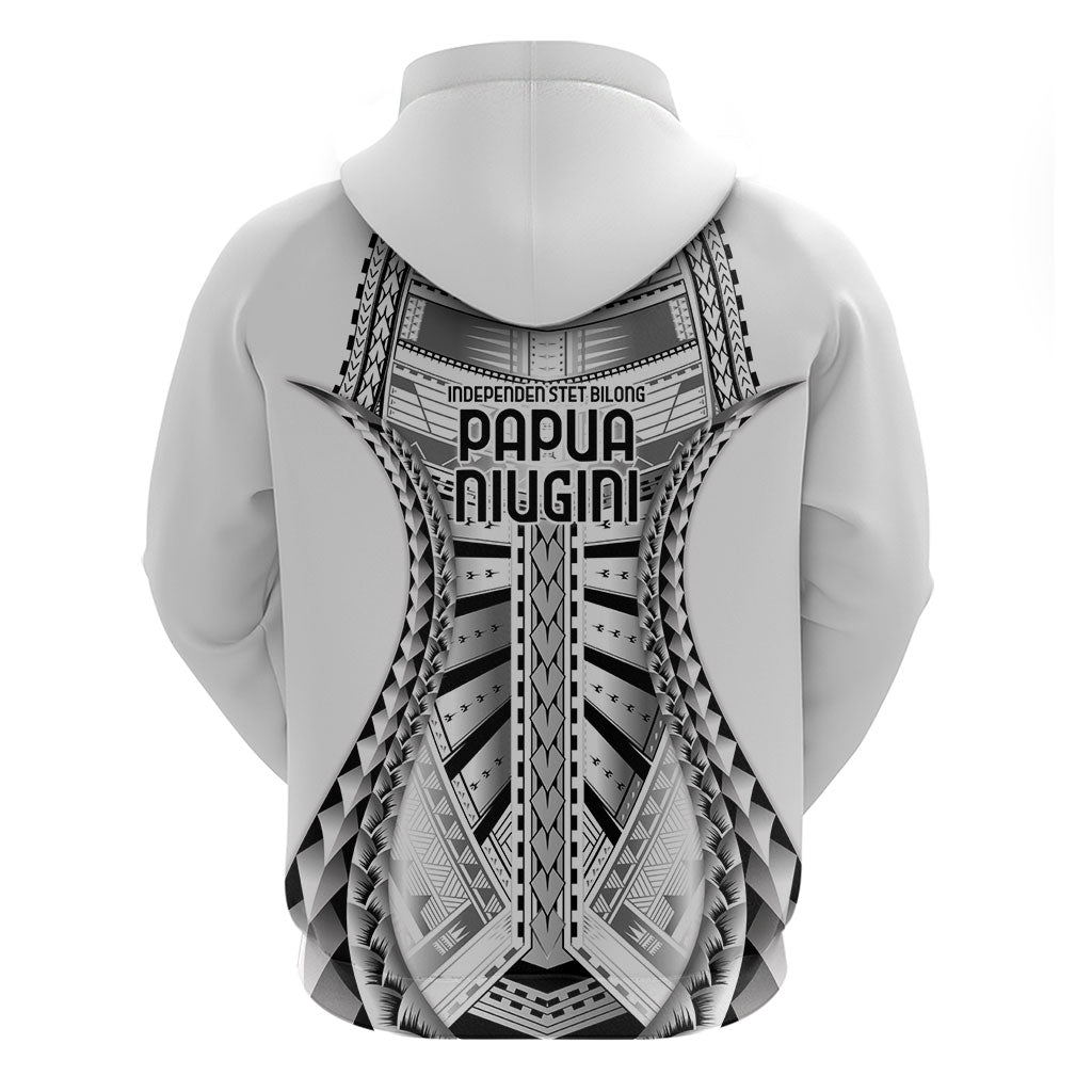 Independen Stet bilong Papua Niugini 1975 Zip Hoodie White Tribal Papua New Guinea Province Flag LT9 - Polynesian Pride