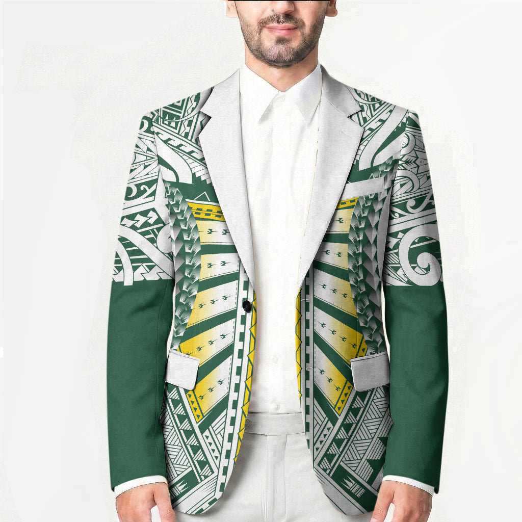 Cook Islands 1965 National Pride Blazer White Tribal Pattern LT9 - Polynesian Pride