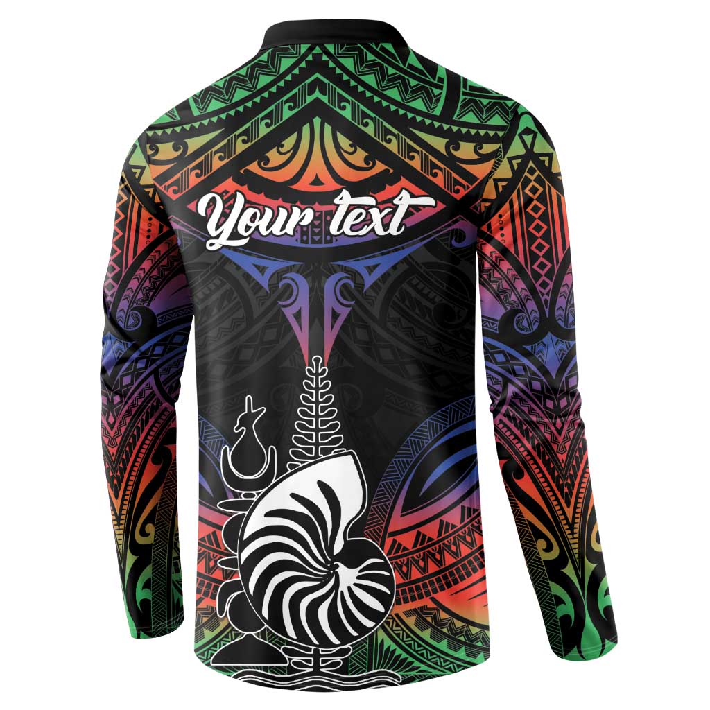 Personalised New Caledonia All Saints Day Button Sweatshirt Candle Light with Polynesian Style